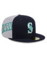 Фото #1 товара Men's Navy/Gray Seattle Mariners Gameday Sideswipe 59Fifty Fitted Hat