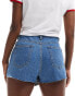 DTT denim skort in mid blue