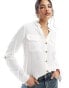 Фото #1 товара Vero Moda button down shirt with pocket detail in white