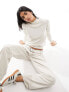 Фото #1 товара Pieces ribbed high neck jumper in cream