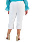 Plus Size Lace-Inset Pull-On Capris, Created for Macy's