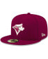 Фото #1 товара Men's Cardinal Toronto Blue Jays Logo White 59FIFTY Fitted Hat