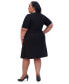 ფოტო #6 პროდუქტის Women's Embellished Short-Sleeve Fit & Flare Dress