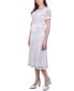 ფოტო #3 პროდუქტის Petite Short Sleeve Belted Swiss Dot Dress