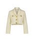 ფოტო #5 პროდუქტის Women's Cropped Tweed Floral Button Jacket