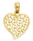 ფოტო #1 პროდუქტის 14k Gold Charm, Basket Weave Heart Charm