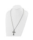 Фото #2 товара Chisel antiqued Swirl Design Cross Pendant 25 inch Cable Chain Necklace