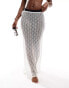 Фото #2 товара ASOS DESIGN knitted beach tie side skirt in white