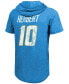 Фото #2 товара Men's Fanatics Justin Herbert Powder Blue Los Angeles Chargers Player Name and Number Tri-Blend Hoodie T-shirt