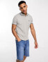 Polo Ralph Lauren icon logo tipped pique polo custom fit in grey marl