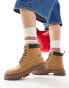 Levi's Lennox lace up boots with red tab logo in tan