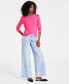 ფოტო #1 პროდუქტის Women's Ruffle-Trim Ribbed Long-Sleeve Top, Created for Macy's