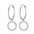 Stylish round silver earrings AGUC2060