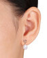 ფოტო #2 პროდუქტის Cultured South Sea Oval Pearl (8-9mm) & White Topaz Accent Heart Drop Earrings in Rose-Tone Sterling Silver