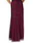 Фото #7 товара Women's Boat-Neck Short-Sleeve Beaded Blouson Gown