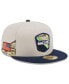 Фото #1 товара Men's Stone, College Navy Seattle Seahawks 2023 Salute To Service 59FIFTY Fitted Hat