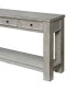 Фото #4 товара White Rustic Solid Wood Sofa Table with Open Shelf Storage