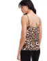 Vero Moda v neck cami top in leopard print