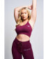 ფოტო #3 პროდუქტის Women's Boundless Recycled Strappy Sports Bra - Burgundy