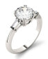 Moissanite Round and Baguette Engagement Ring (2-1/4 ct. tw.) in 14k White Gold