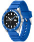 Men's Finn Blue Silicone Strap Watch 44mm
