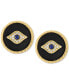 Фото #3 товара EFFY® Onyx, Diamond (1/20 ct. t.w.) & Sapphire (1/20 ct. t.w.) Evil Eye Stud Earrings in 14k Gold