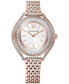 ფოტო #1 პროდუქტის Women's Swiss Crystalline Aura Rose Gold-Tone Stainless Steel PVD Bracelet Watch 35mm
