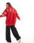 Missyempire Brooklyn back slogan sweatshirt in red