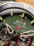 Фото #3 товара AVI-8 AV-4100-01 Mens Watch Hawker Hunter Dual Time Chronograph 43mm 5ATM