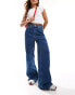 Tommy Jeans Claire archive high rise wide jeans in mid wash Mittelblauer Denim, W29 L32 - фото #2