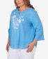 Фото #5 товара Plus Size Paradise Island Floral Embroidery Top with Eyelet Details