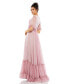 Фото #2 товара Women's Butterfly Ruffle Trimmed Sleeve Wrap Over Flowy Gown