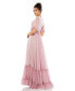 ფოტო #2 პროდუქტის Women's Butterfly Ruffle Trimmed Sleeve Wrap Over Flowy Gown