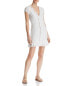 Aqua 253742 Womens Ruched Ruffled Casual Dress White Size Small