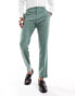 Selected Homme linen mix slim fit suit trousers in green Светло-зеленый мелированный, 46 - фото #5