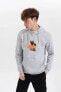 Regular Fit Kapüşonlu Baskılı Sweatshirt