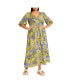 Фото #1 товара Plus Size Daydream Print V-neck Maxi Dress