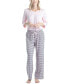 ფოტო #11 პროდუქტის Women's 3/4 Sleeve Top & Boot-Cut Pajama Pants Set