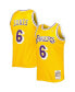 Фото #1 товара Men's Eddie Jones Gold Los Angeles Lakers 1996-97 Hardwood Classics Swingman Jersey