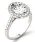 Фото #1 товара Moissanite Oval Halo Ring (3-1/2 ct. tw. Diamond Equivalent) in 14k White Gold