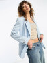 Bershka oversized blazer in pale blue