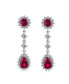 ფოტო #4 პროდუქტის Bridal Statement Teardrop Pave Crown Halo Cubic Zirconia AAA CZ Dangle Chandelier Clip On Earrings For Women More Colors