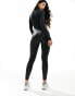 ASOS 4505 deep waist leggings in black high shine