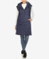 ფოტო #1 პროდუქტის Women's Diamond Quilted Hooded Long Puffer Vest Jacket