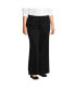 Фото #3 товара Plus Size High Rise Crisp Poplin Chino Wide Leg Pants