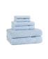 Host and Home 6-Piece Bathroom Towel Set (2 Bath Towels, 2 Hand Towels, 2 Washcloths), Double Stitched Edges, 600 GSM, Soft Ringspun Cotton, Stylish Striped Dobby Border