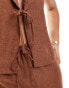 Фото #2 товара ONLY tie front top co-ord in rust