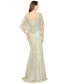 Фото #2 товара Women's Cape Sleeve Mermaid Gown