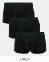 Calvin Klein CK Black 3-pack low rise trunks in black Черный, XS - W24-27 - фото #1