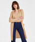 Фото #1 товара Women's Open-Front Rib-Knit Duster Cardigan